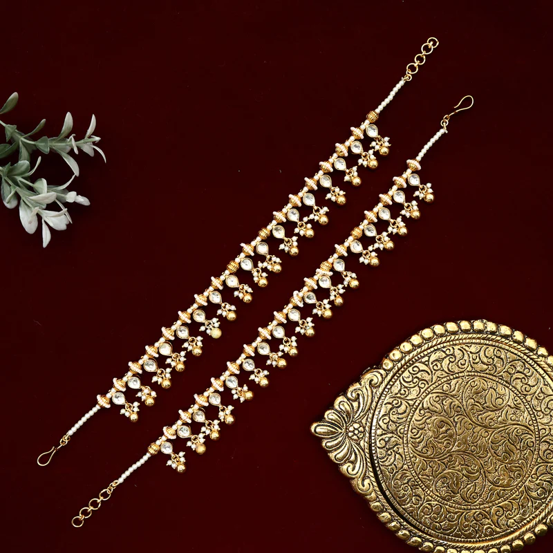 Handmade Pachi Kundan Premium Bridal Anklets